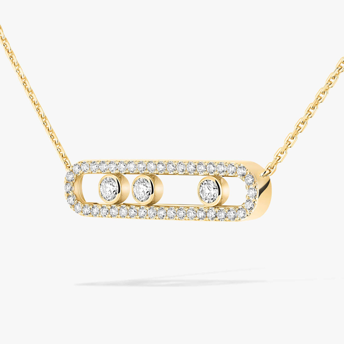 [OAK JURI] Move Pave_ Rose Gold Diamond Necklace