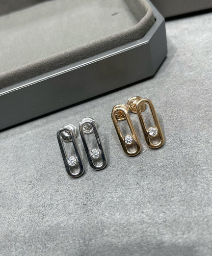[OAK JURI]MOVE UNO SMALL 1 DIAMOND EARRINGS