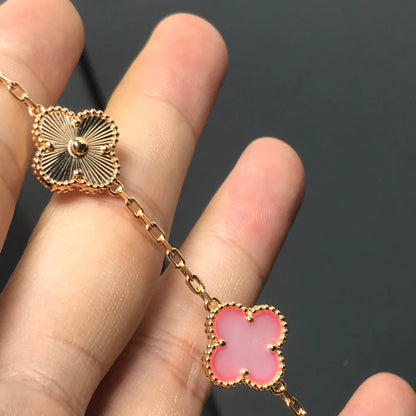 [OAK JURI] CLOVER 5 MOTIFS  PINK MOP BRACELET COLLECTION