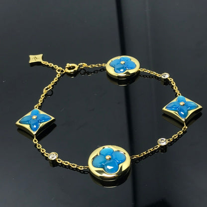 [OAK JURI]STAR AND SUN 4 MOTIF BLUE BRACELET
