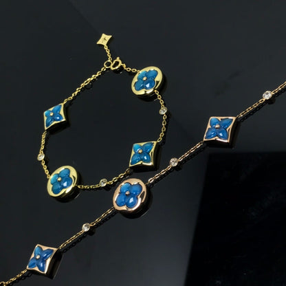 [OAK JURI]STAR AND SUN 4 MOTIF BLUE BRACELET
