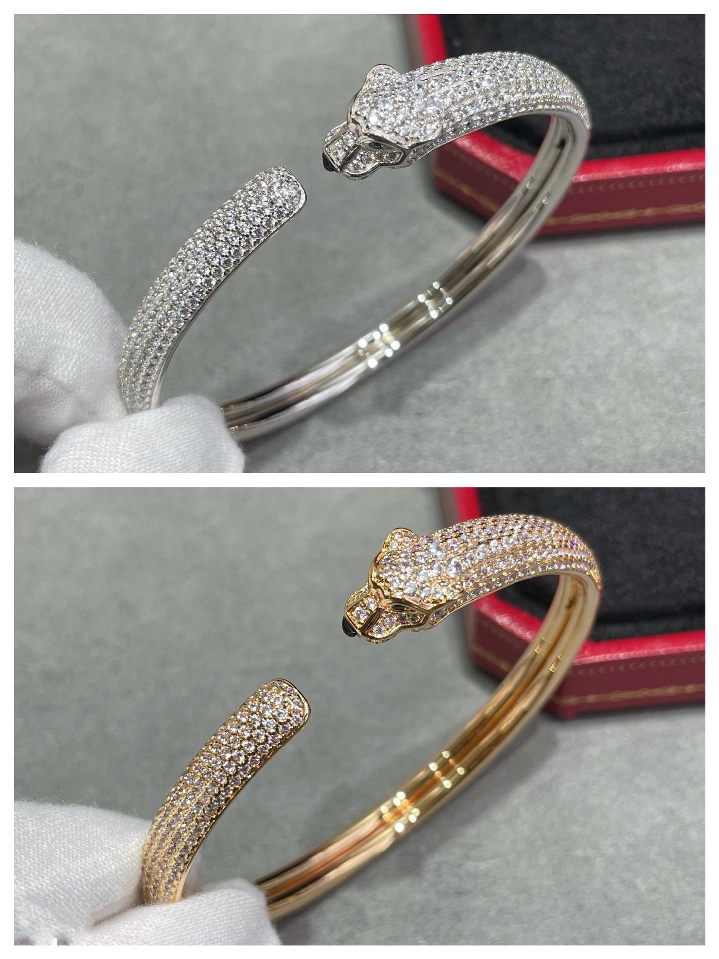 [OAK JURI]PANTHERE FULL DIAMOND OPEN BRACELET