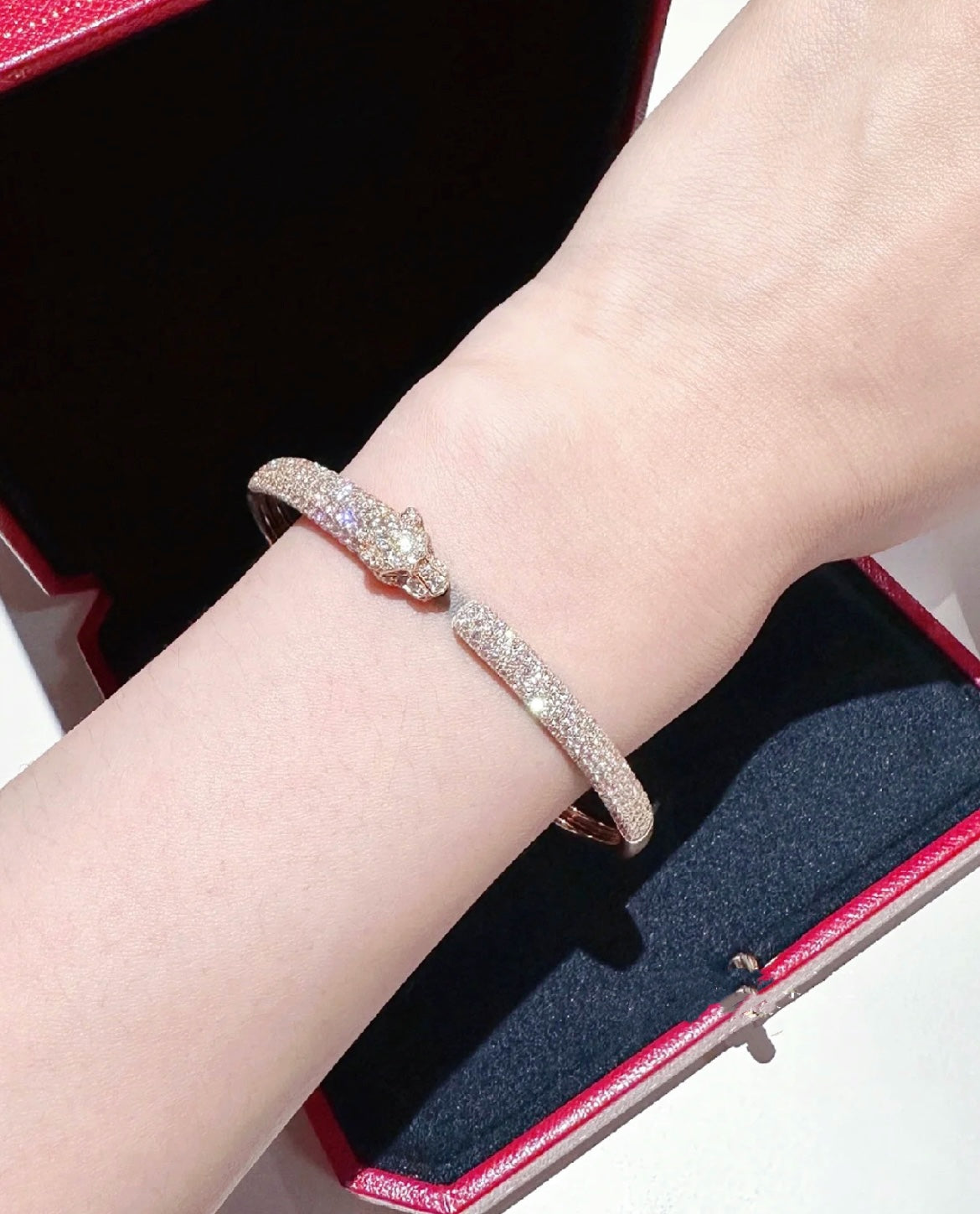 [OAK JURI]PANTHERE FULL DIAMOND OPEN BRACELET