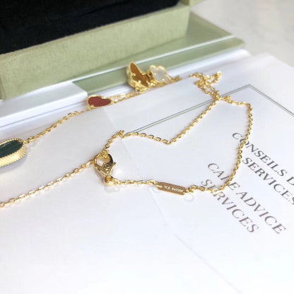 [OAK JURI]LUCKY SPRING 4 MOTIFS ROSE GOLD NECKLACE