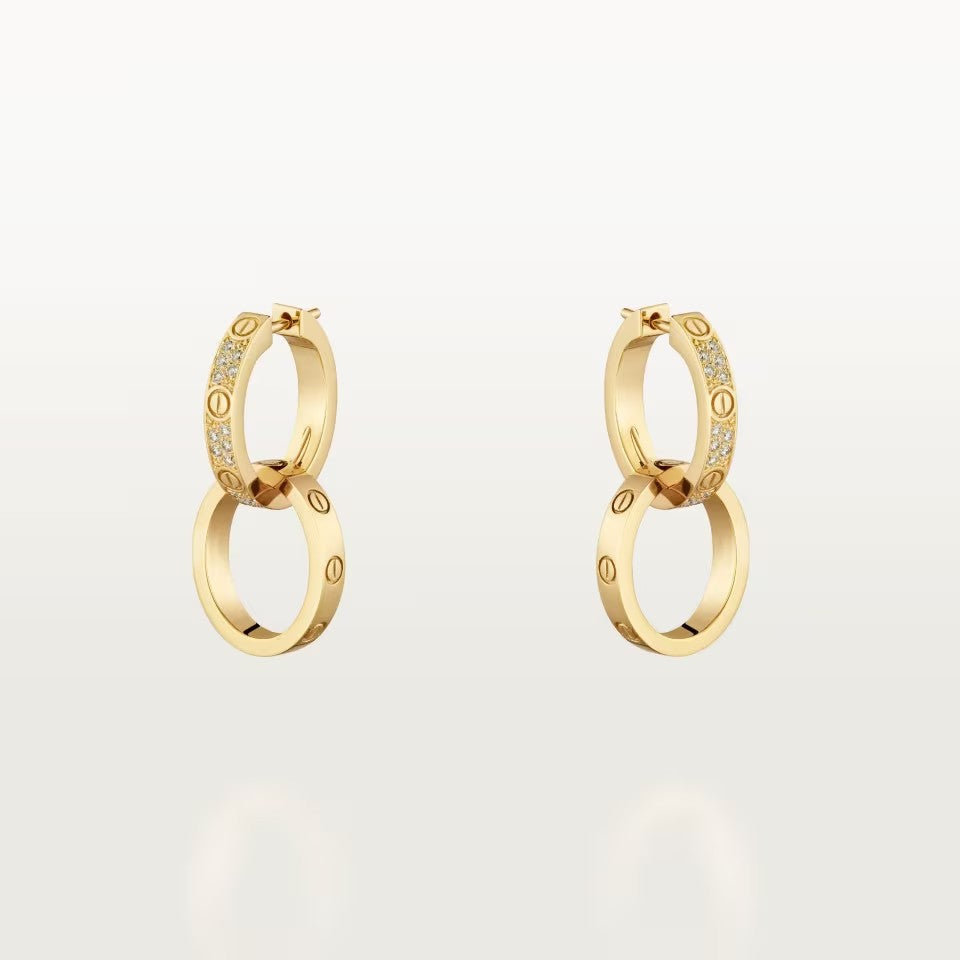 [OAK JURI]LOVE 3.3MM DANGLE HALF DIAMOND EARRINGS