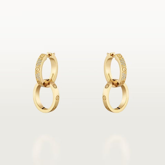 [OAK JURI]LOVE 3.3MM DANGLE HALF DIAMOND EARRINGS