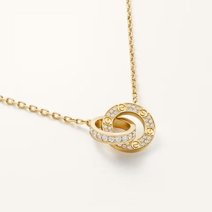 [OAK JURI]LOVE  FULL DIAMOND PENDANT NECKLACE