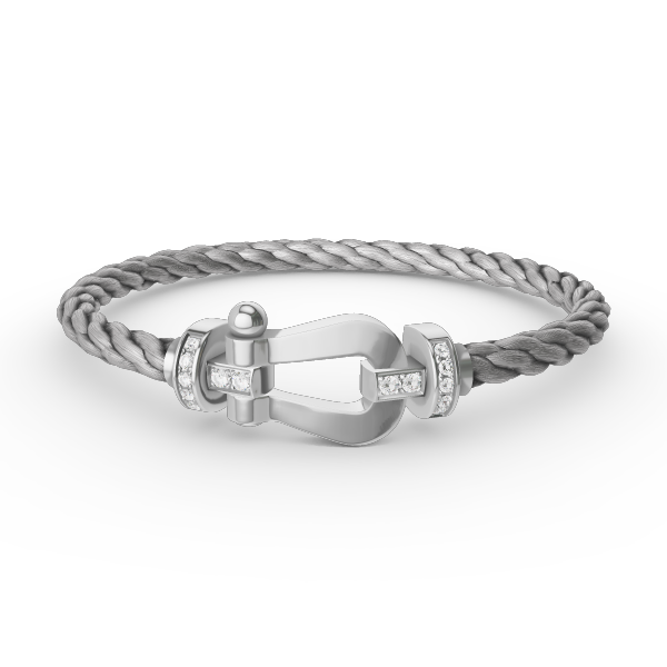 [OAK JURI]FORCE LARGE HORSESHOE HALF DIAMOND BRACELET SILVER