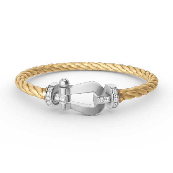 [OAK JURI]FORCE LARGE HORSESHOE HALF DIAMOND BRACELET SILVER
