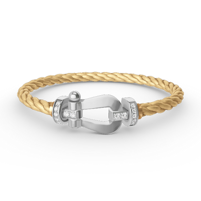 [OAK JURI]FORCE LARGE HORSESHOE HALF DIAMOND BRACELET SILVER
