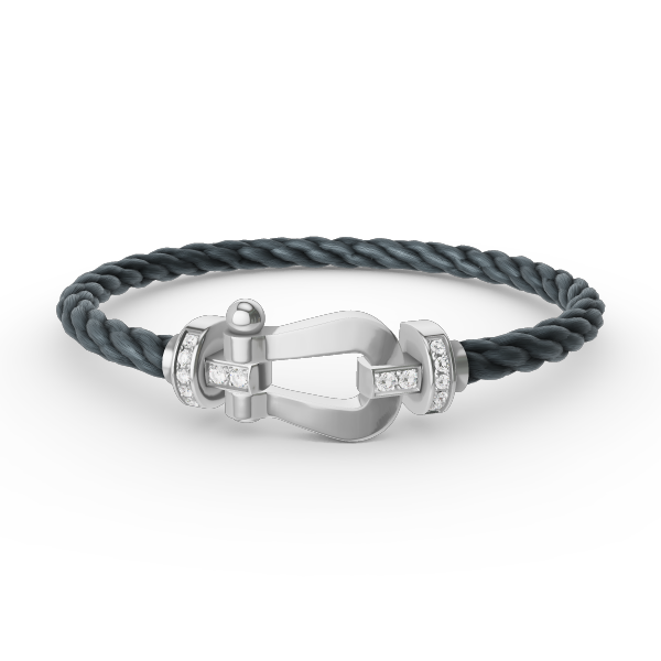 [OAK JURI]FORCE LARGE HORSESHOE HALF DIAMOND BRACELET SILVER