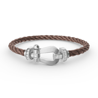 [OAK JURI]FORCE LARGE HORSESHOE HALF DIAMOND BRACELET SILVER