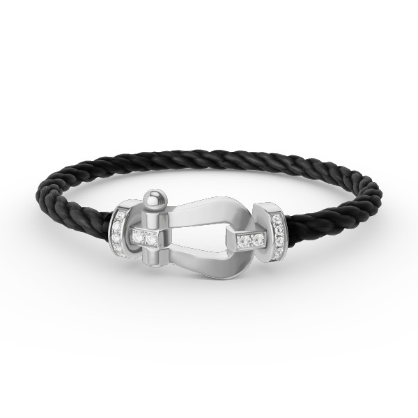 [OAK JURI]FORCE LARGE HORSESHOE HALF DIAMOND BRACELET SILVER