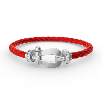 [OAK JURI]FORCE LARGE HORSESHOE HALF DIAMOND BRACELET SILVER