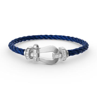 [OAK JURI]FORCE LARGE HORSESHOE HALF DIAMOND BRACELET SILVER