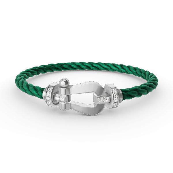 [OAK JURI]FORCE LARGE HORSESHOE HALF DIAMOND BRACELET SILVER