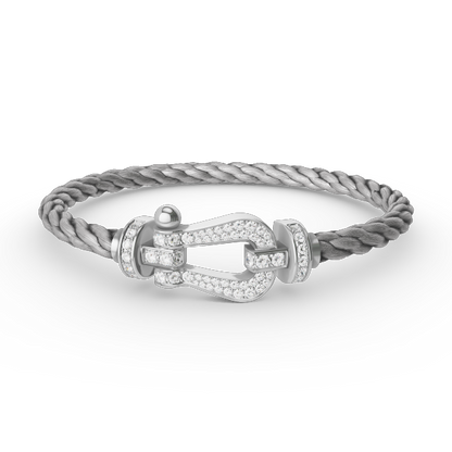 [OAK JURI]FORCE LARGE HORSESHOE FULL DIAMOND BRACELET SILVER