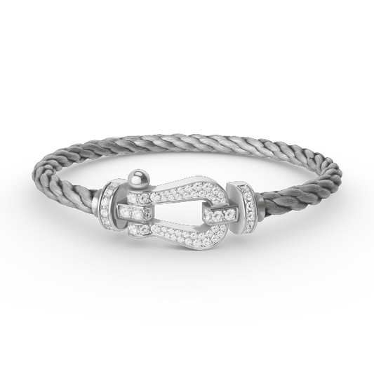 [OAK JURI]FORCE LARGE HORSESHOE FULL DIAMOND BRACELET SILVER