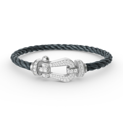[OAK JURI]FORCE LARGE HORSESHOE FULL DIAMOND BRACELET SILVER