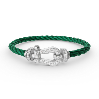 [OAK JURI]FORCE LARGE HORSESHOE FULL DIAMOND BRACELET SILVER