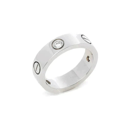[OAK JURI]LOVE RING 5.5MM 3 DIAMONDS SILVER